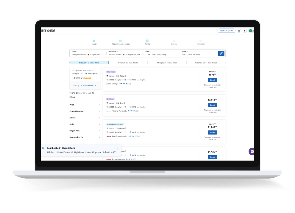 Instant Freight Quotes Get A Free Shipping Quote Freightos
