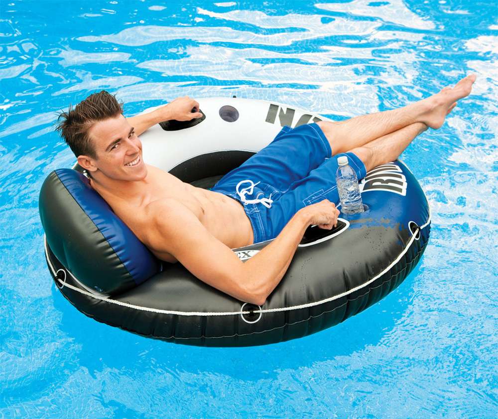 INTEX River Run Badespaß Badeinsel Luftmatratze Schwimmring 135cm