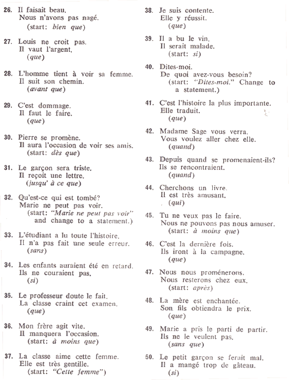 French practice Making sentences (Levels BC) Online French Tutor