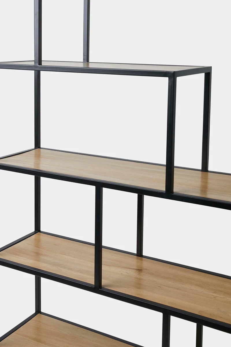 Manhatten Bookshelf Natural Wood Brown French Connection UK