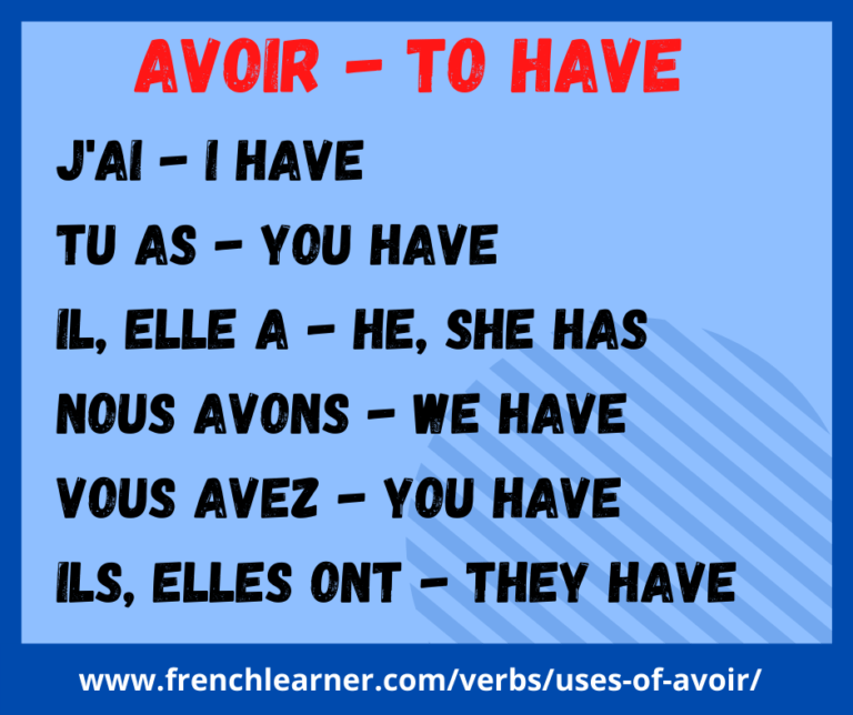 Avoir Meaning FrenchLearner