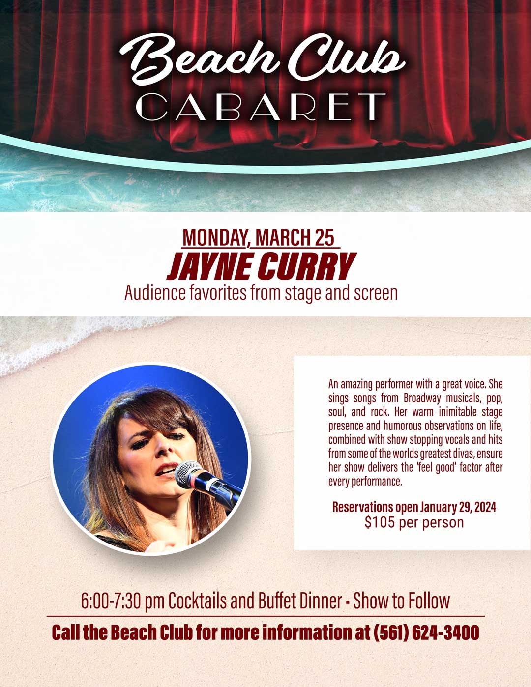 Frenchman's Creek Beach & Country Club Beach Club Cabaret Jayne Curry