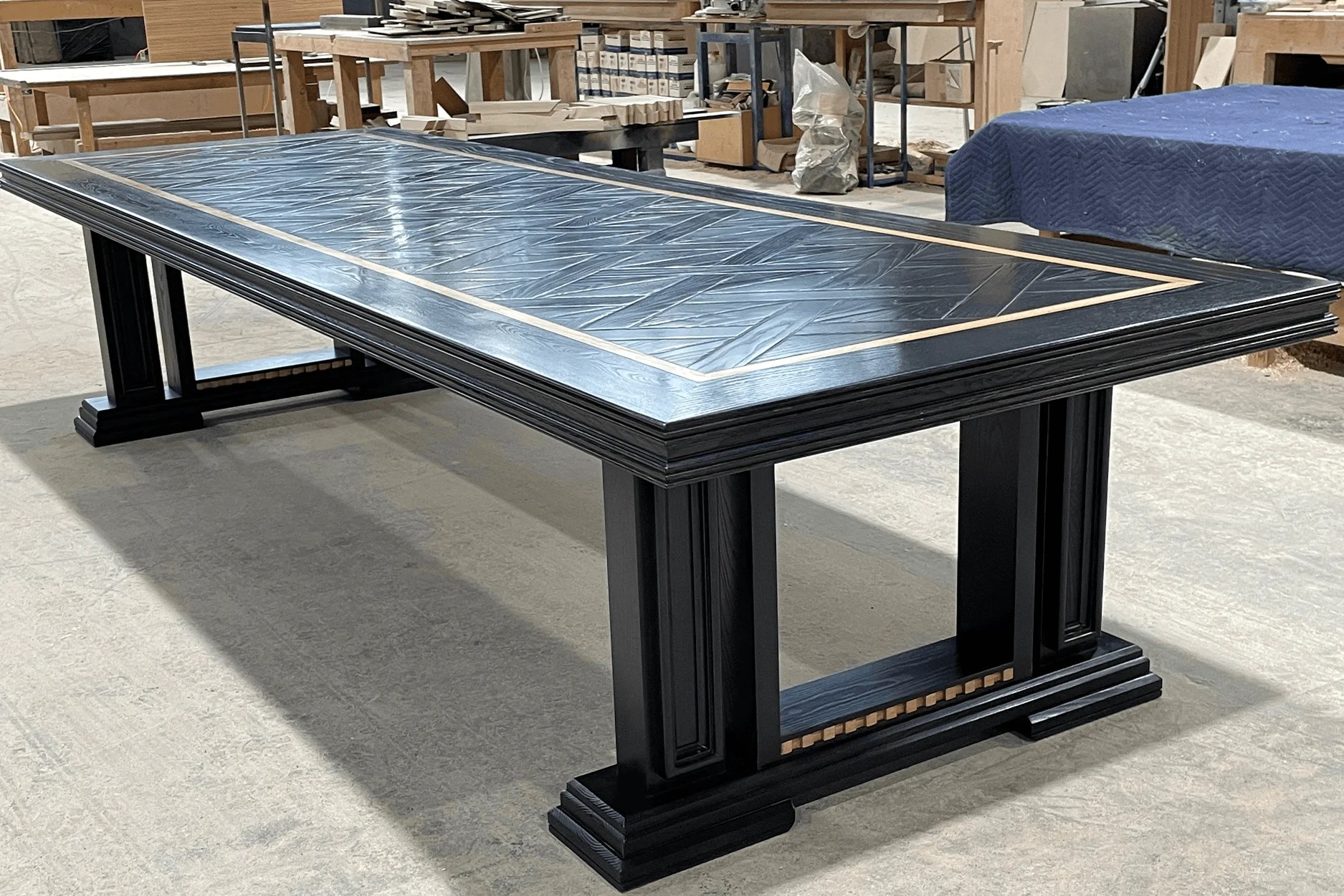 Contemporary Hamptons Parquetry Table French Tables
