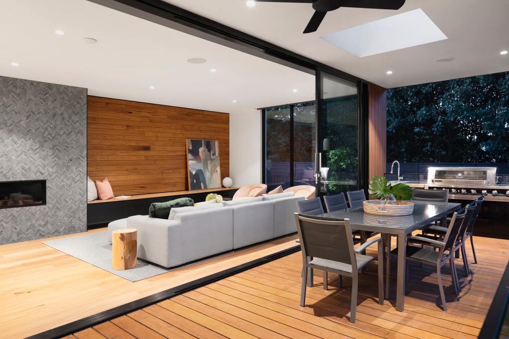 Wood panelling just effectively in a modern home interior