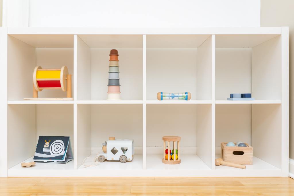 Shelves with toys in a child's nursery