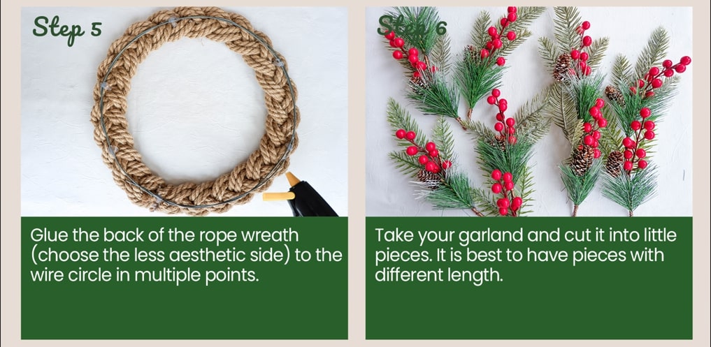 How to make a rope Christmas wreath decoration