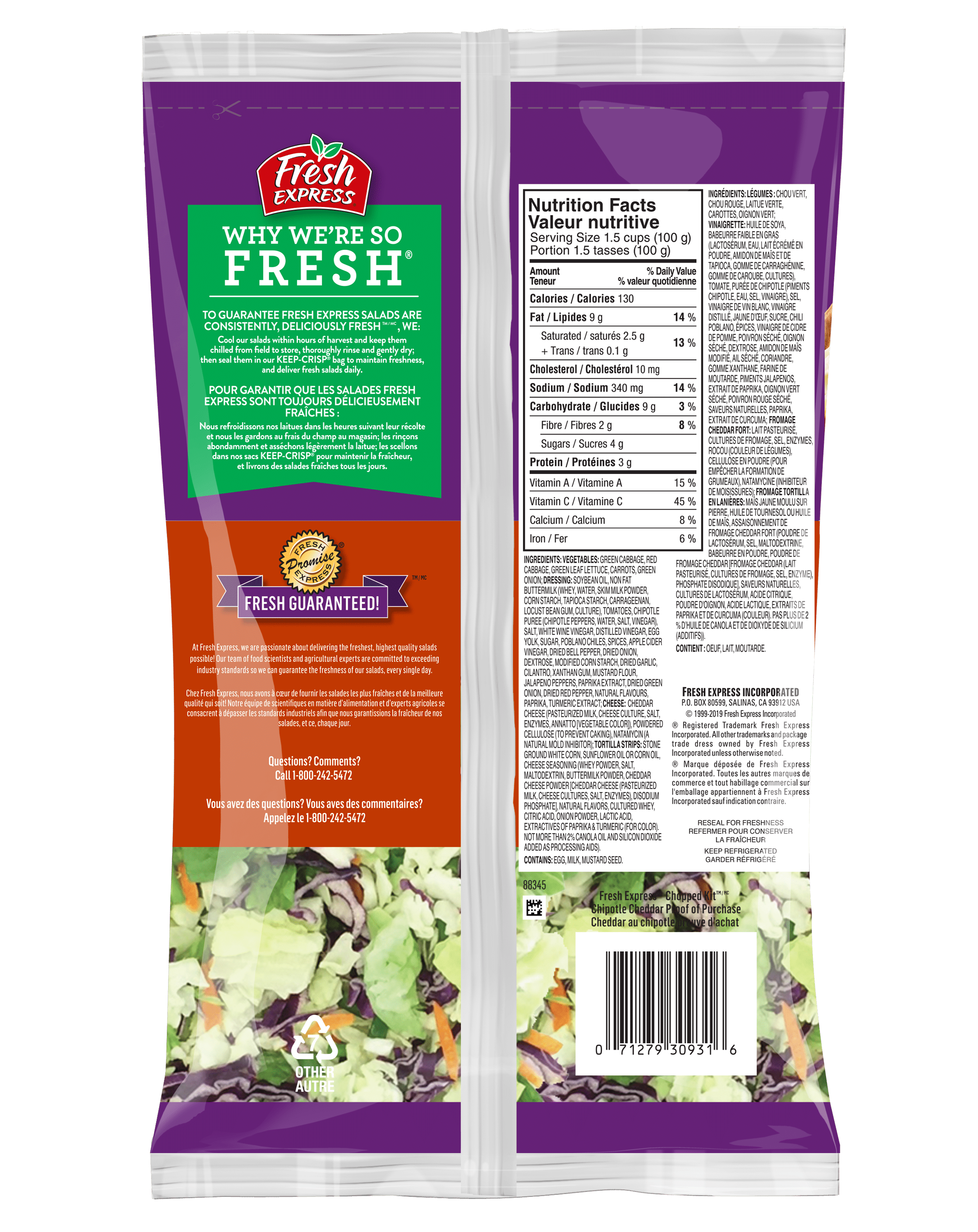 Chipotle Cheddar Chopped Salad Kit Fresh Express Canada