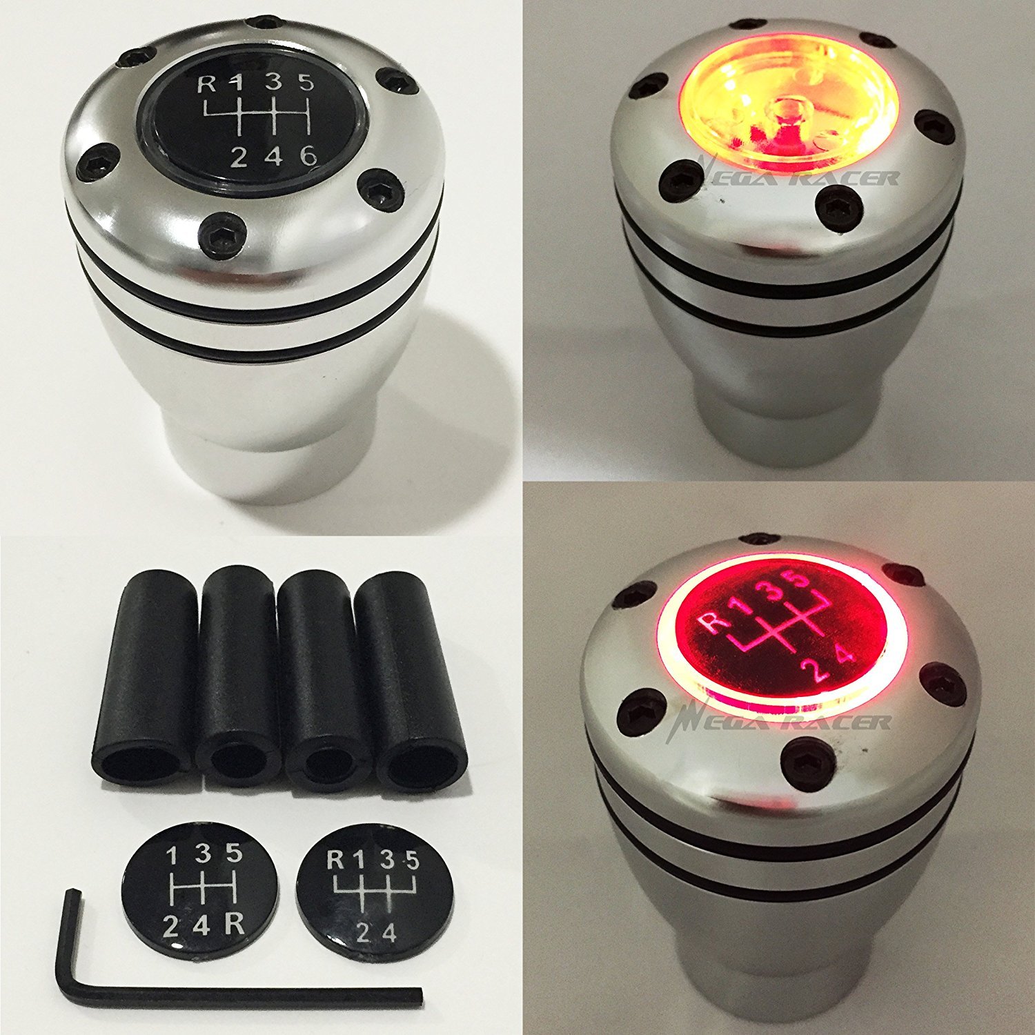 Infiniti G37 Red LED Light Silver Gear Stick Shift Knob Fresh