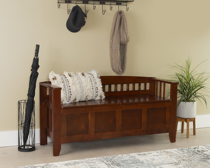 Amazon Deal Linon Home Decor Walnut Storage Bench