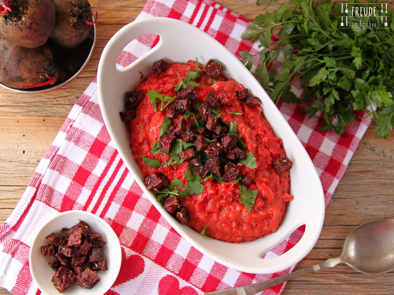 Rotes Rüben Rotes Bete Risotto vegan
