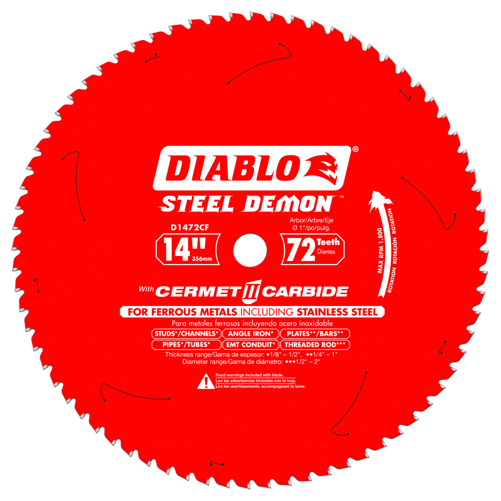 Diablo D1472CF 14 in. x 72 Tooth Steel Demon Metal Cutting Saw Blade