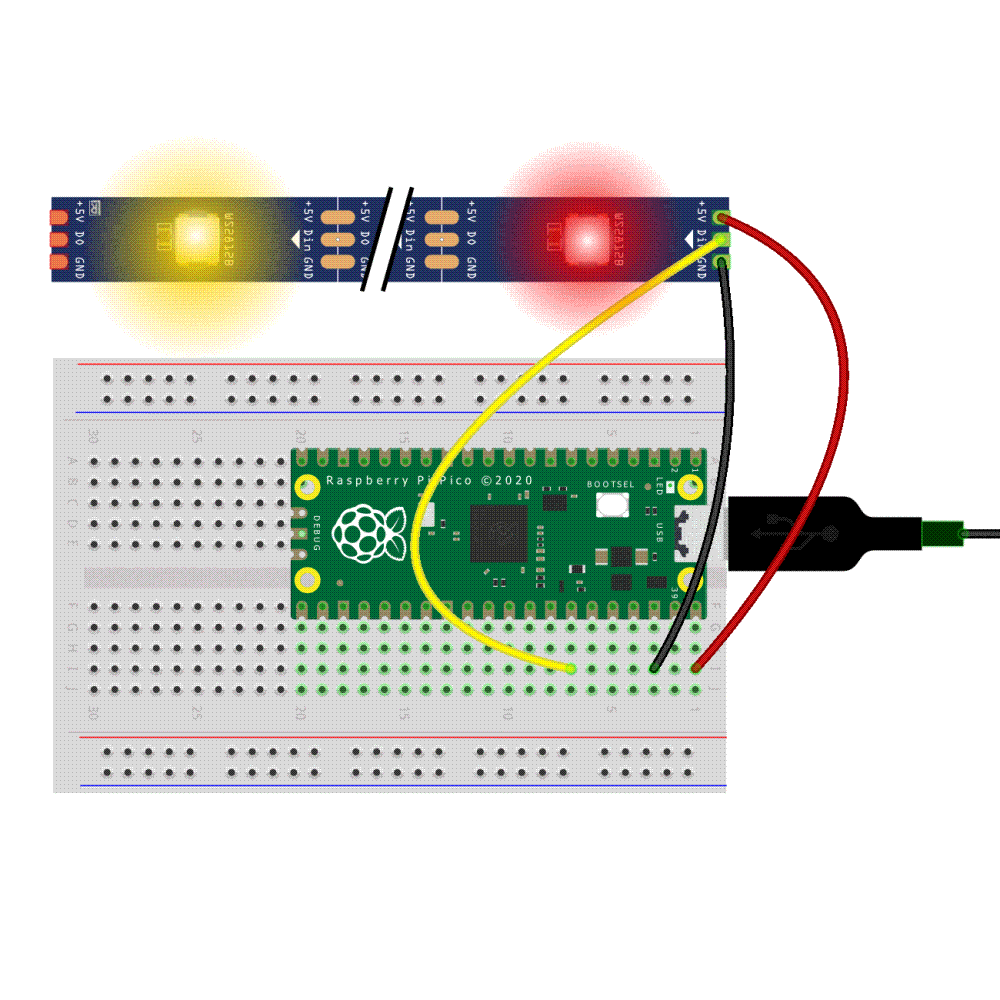 How to control a neopixel LED strip with a Raspberry Pi Pico •