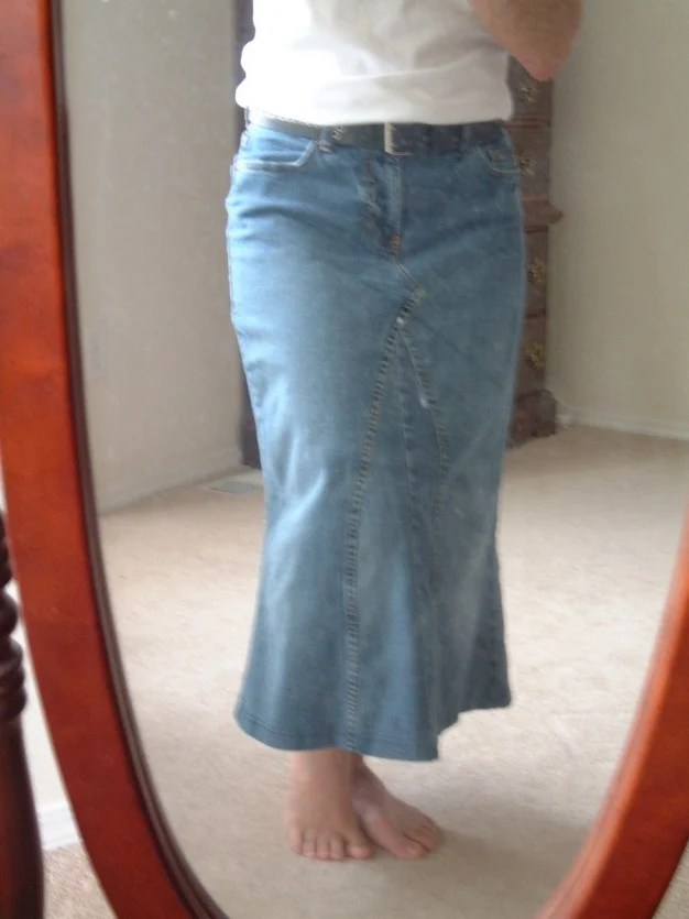No Pattern Used Jeans skirt Jeans Skirt from Old Jeans