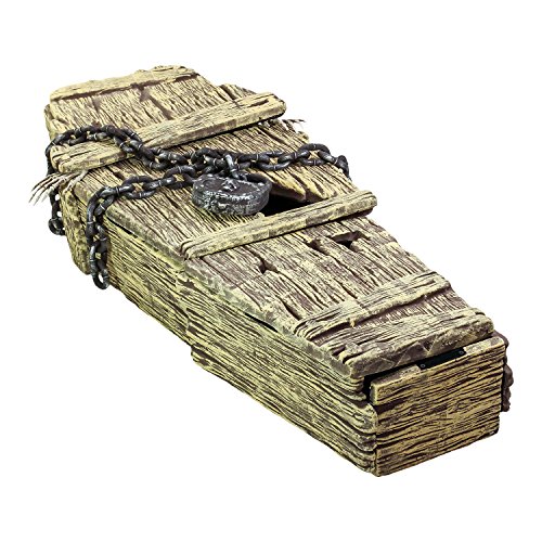 Halloween Haunters Life Size Realistic Foam Wood Coffin with Lock and