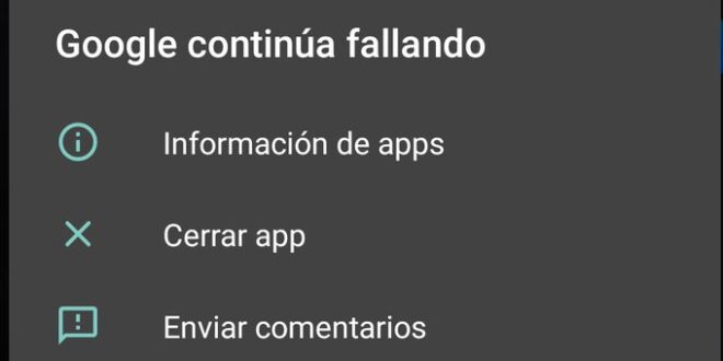 Te sale este error hoy en tu móvil Android "Google continúa fallando