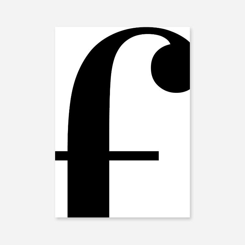 Black letter f abstract typography minimalist free printable wall art