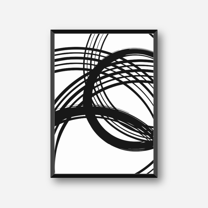 Black and white abstract circles and lines minimalist set of three free