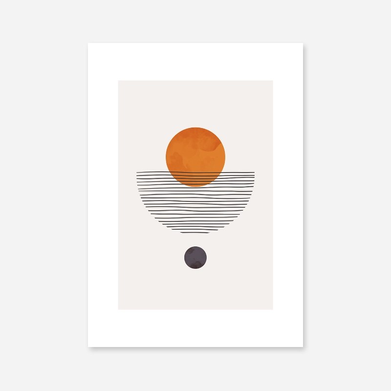 Orange pearl like modern abstract minimalist wall art design free