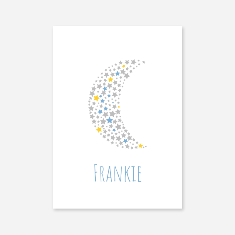 Frankie name printable nursery baby room kids room artwork with grey