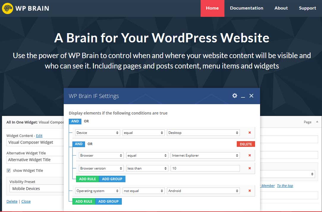 WP Brain WordPress Plugin Review Create Conditions Based Content
