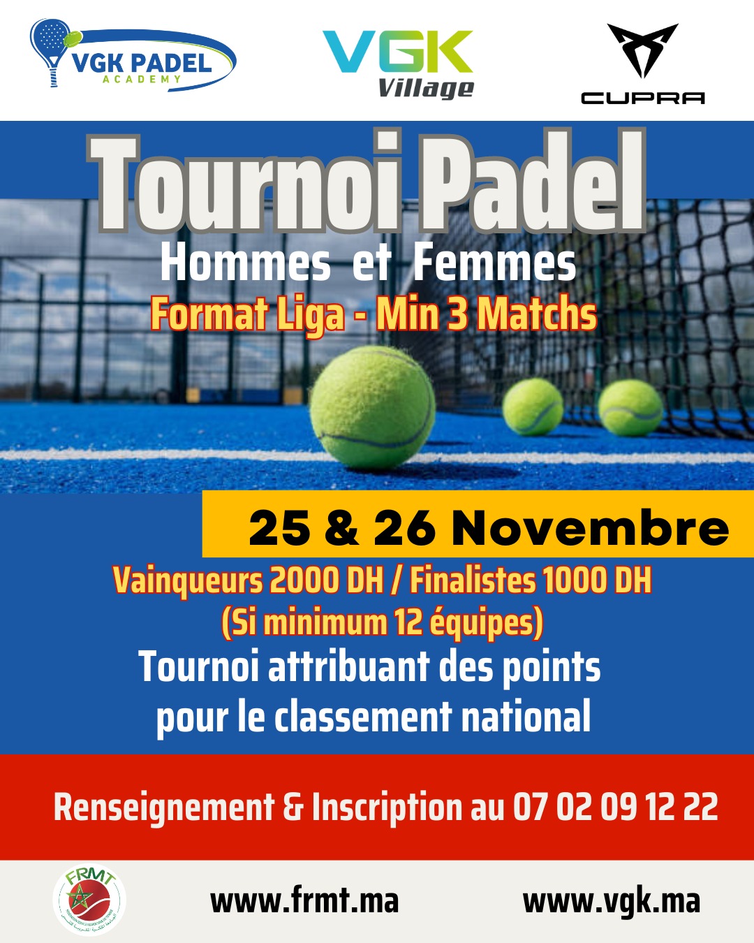 Tournoi VGK Padel Hommes Femmes FRMT