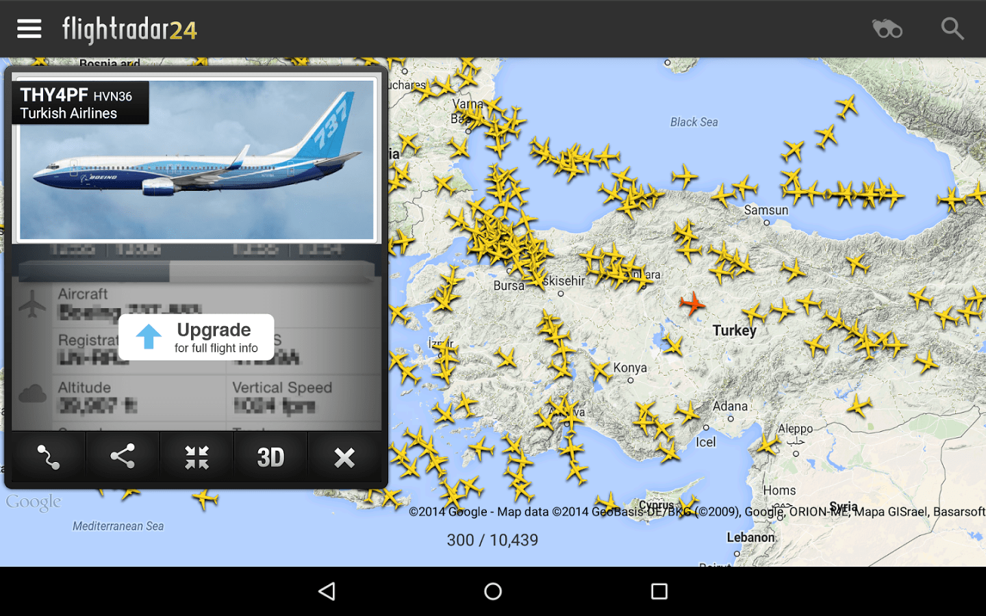 Flightradar24 para monitorear la posición de vuelos
