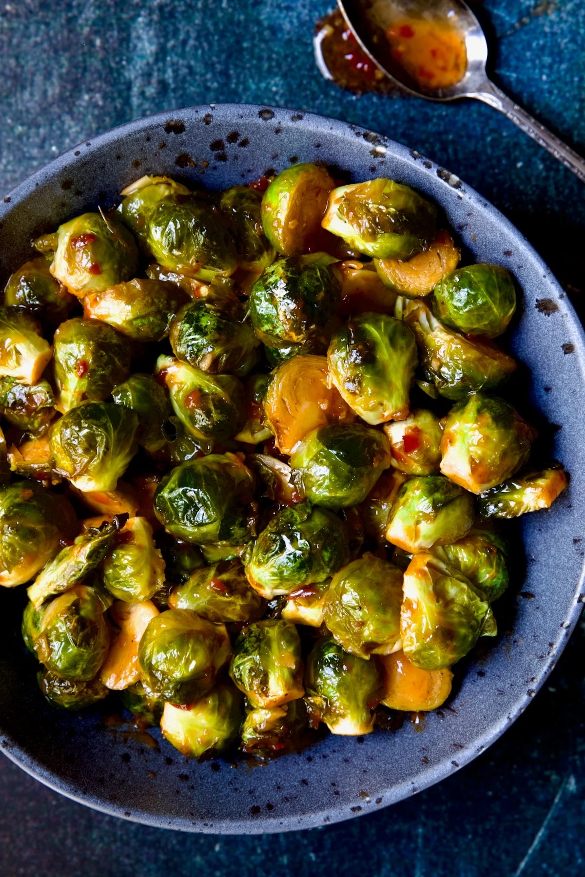 Sriracha Sweet Chili Brussels Sprouts From A Chef's Kitchen