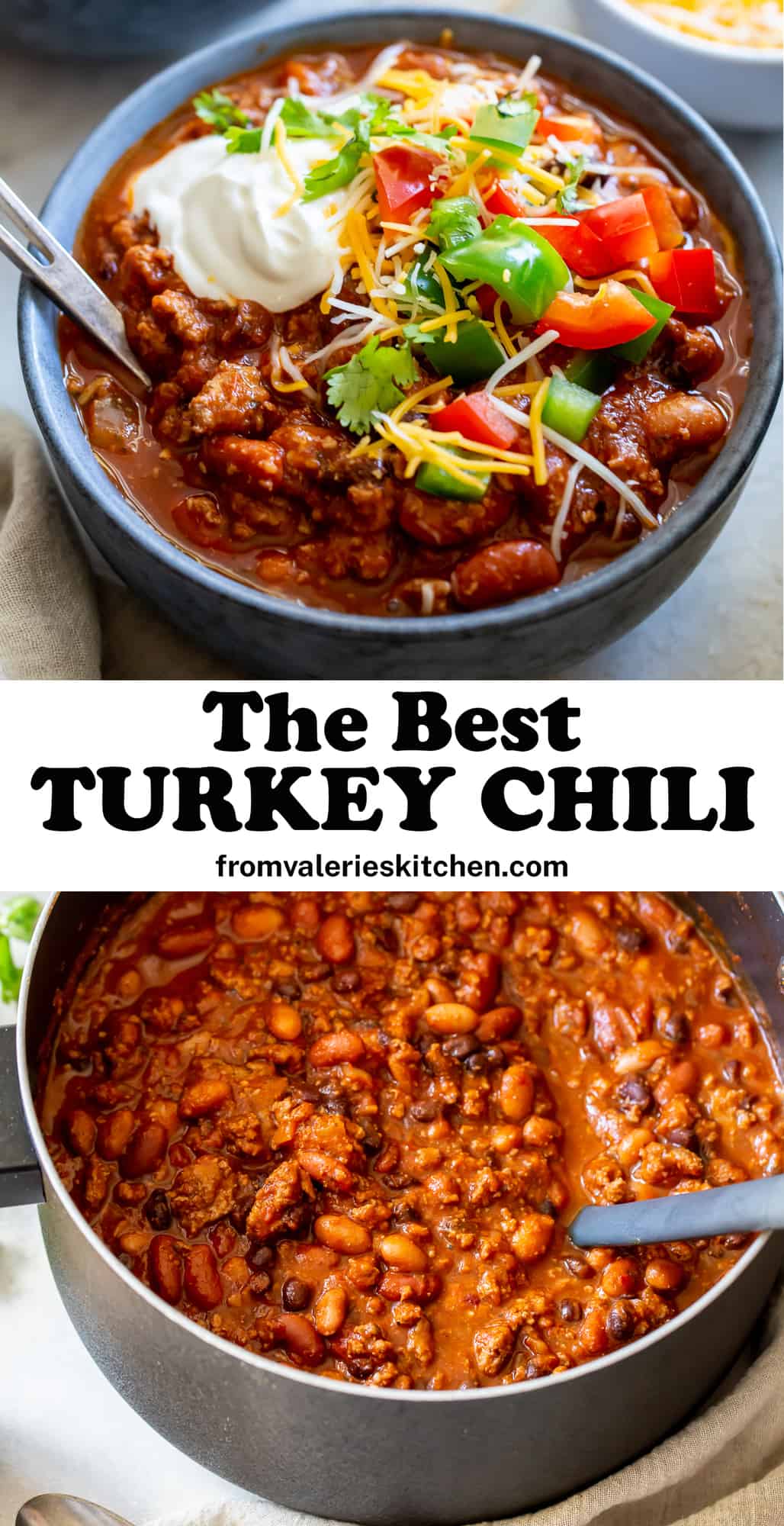 Turkey Chili (Three Bean Turkey Chili Recipe) Valerie's Kitchen
