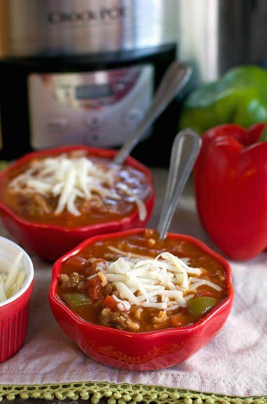 Slow Cooker Stuffed Pepper Soup Valerie's Kitchen