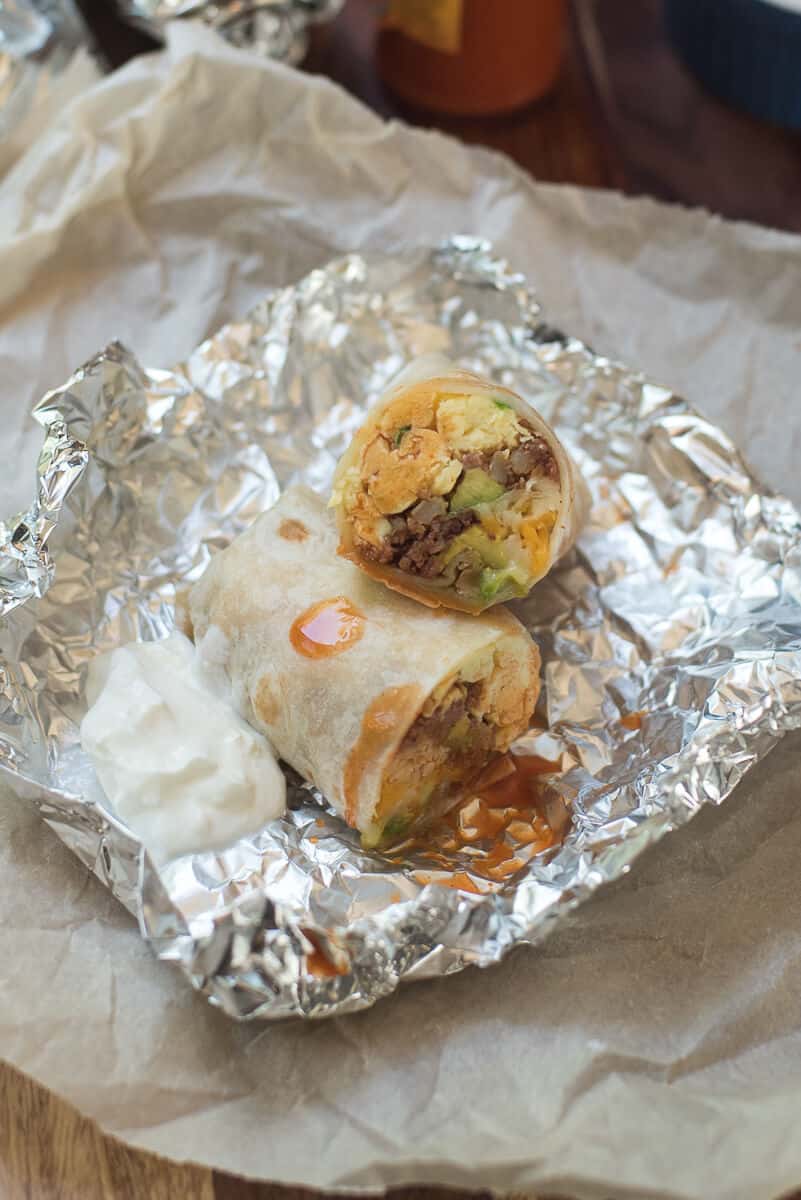 Corned Beef Hash Breakfast Burritos