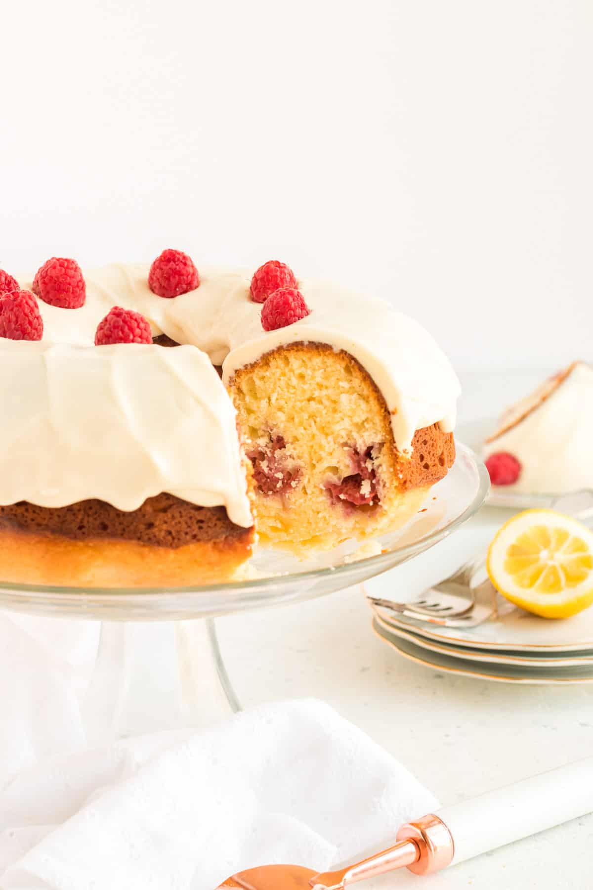 Lemon Raspberry Bundt Cake (from scratch) Valerie's Kitchen