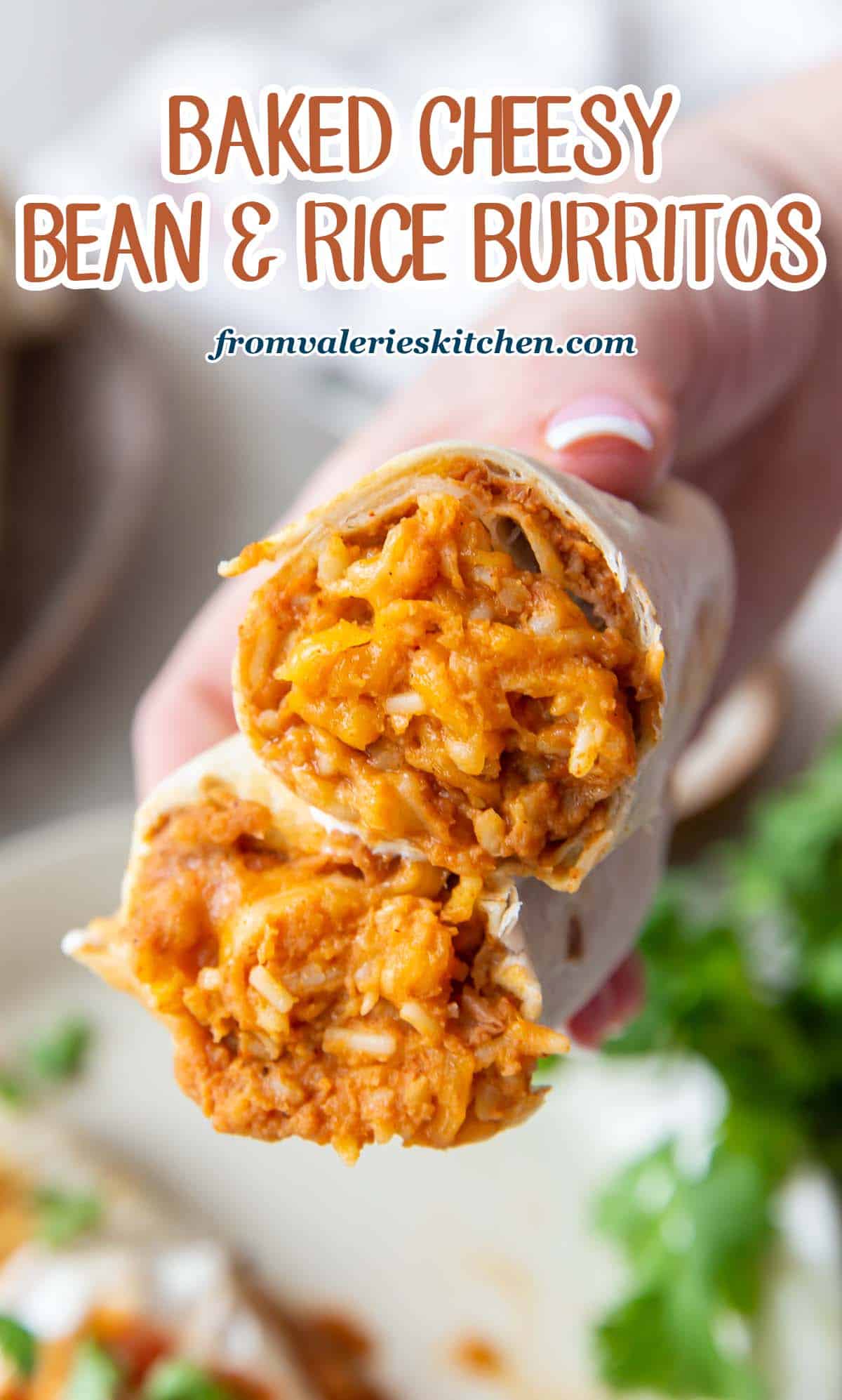 Baked Cheesy Bean and Rice Burritos Valerie's Kitchen