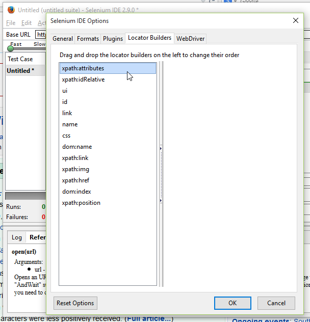 Selenium IDE XPath Example FRET