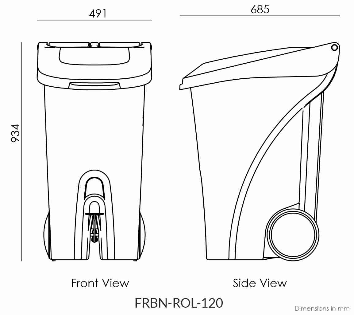 Foot Pedal Bins Foot Pedal Operated Wheel Waste Bin