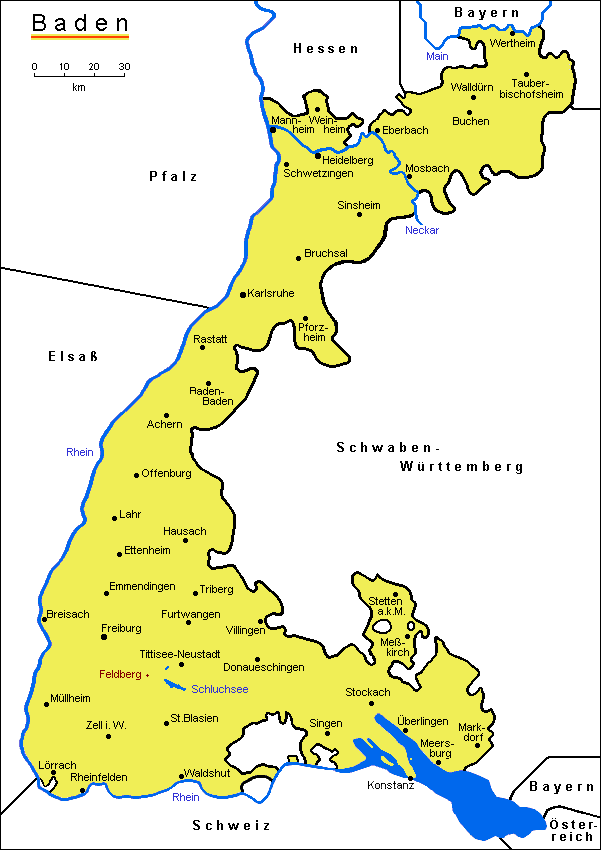 Baden Landkarte Großherzogtum Baden Karte creactie