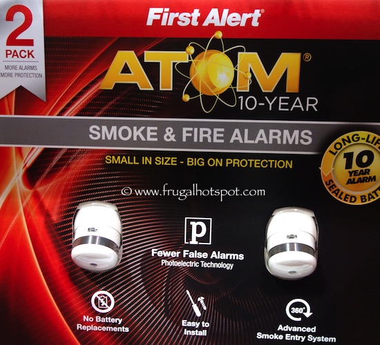 Costco Sale First Alert 10 Year Atom Micro Smoke and Fire Alarm 2pk .99 Frugal Hotspot