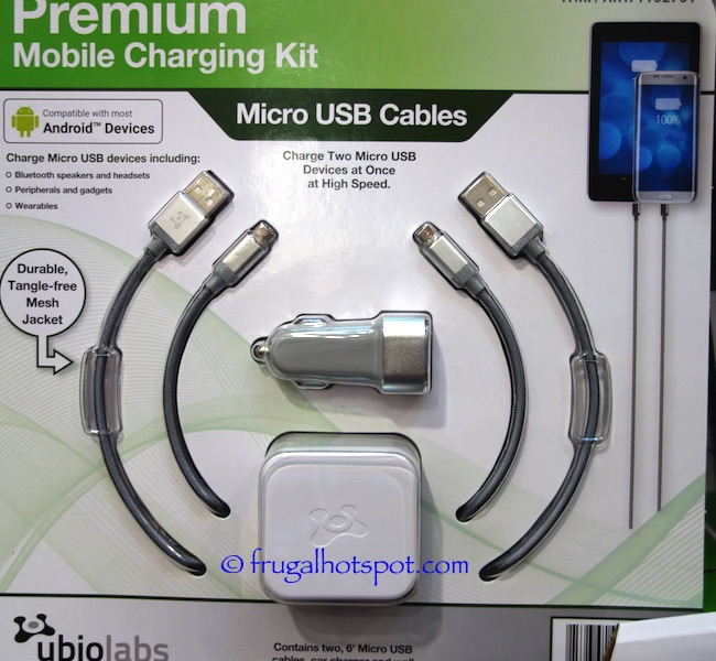 Costco Sale Ubio Labs Premium Mobile Charging Kit Android 6.99