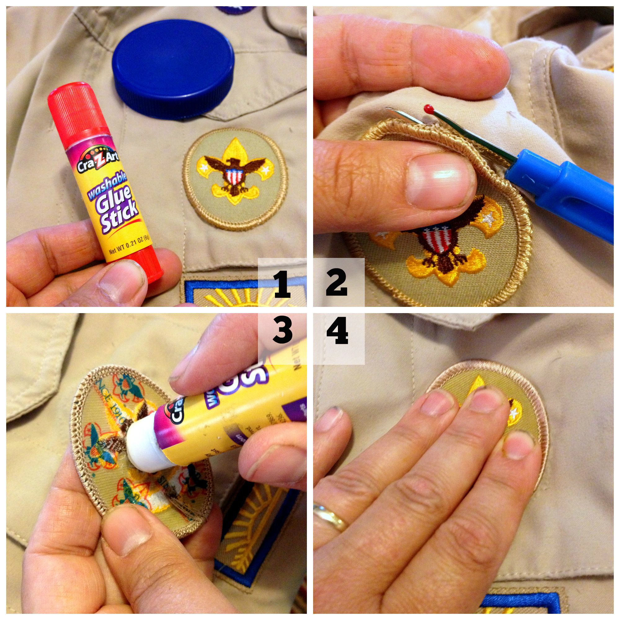How to sew on Scout patches the easy way! Frugal Upstate