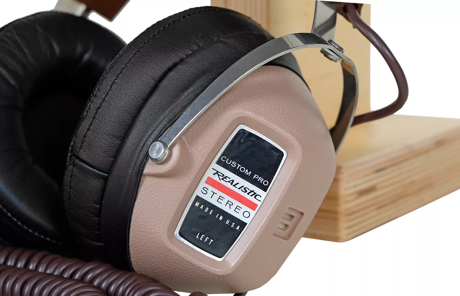 Koss Custom Pro Realistic Stereo headphones. Classic Vintage. Stand