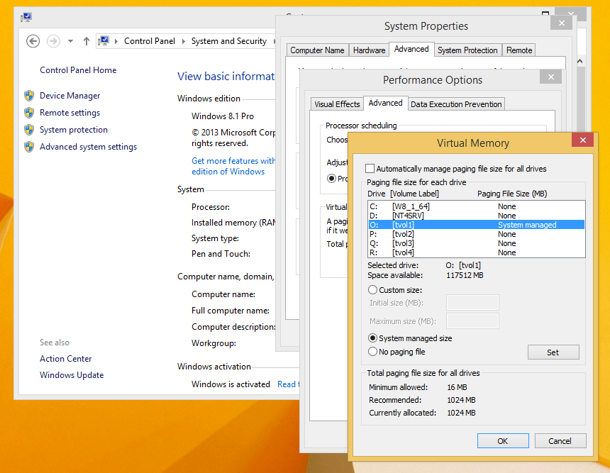 Ext2 IFS For Windows Paging File Dialog Of Windows Screenshot