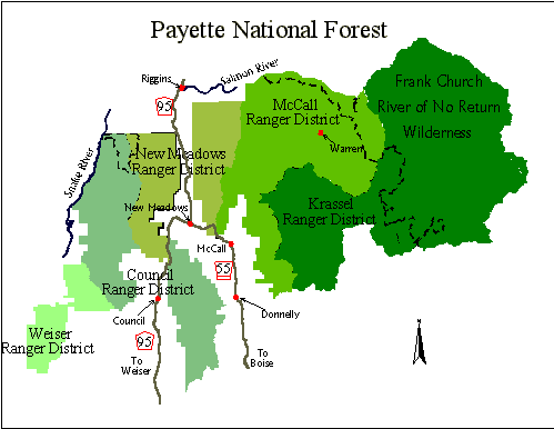Payette National Forest Map Payette National Forest - About The Forest