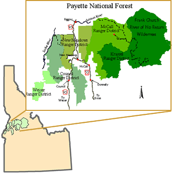 Payette National Forest Map Payette National Forest - About The Forest