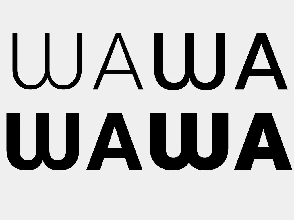 WA set in CP Company custom font