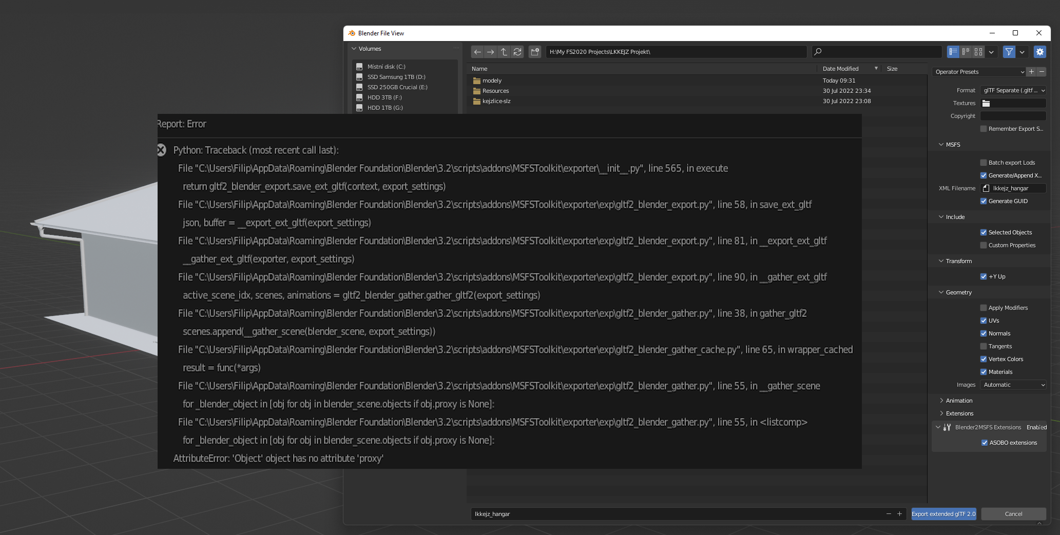 Blender Cant export model (MSFS Toolbox) FSDeveloper