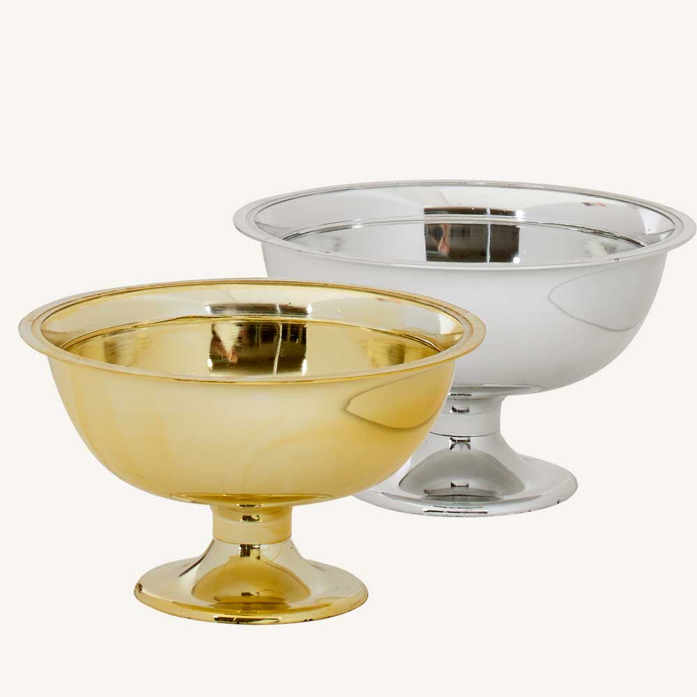 4" Metalic Plastic Compote Floral Supply Syndicate Floral Gift