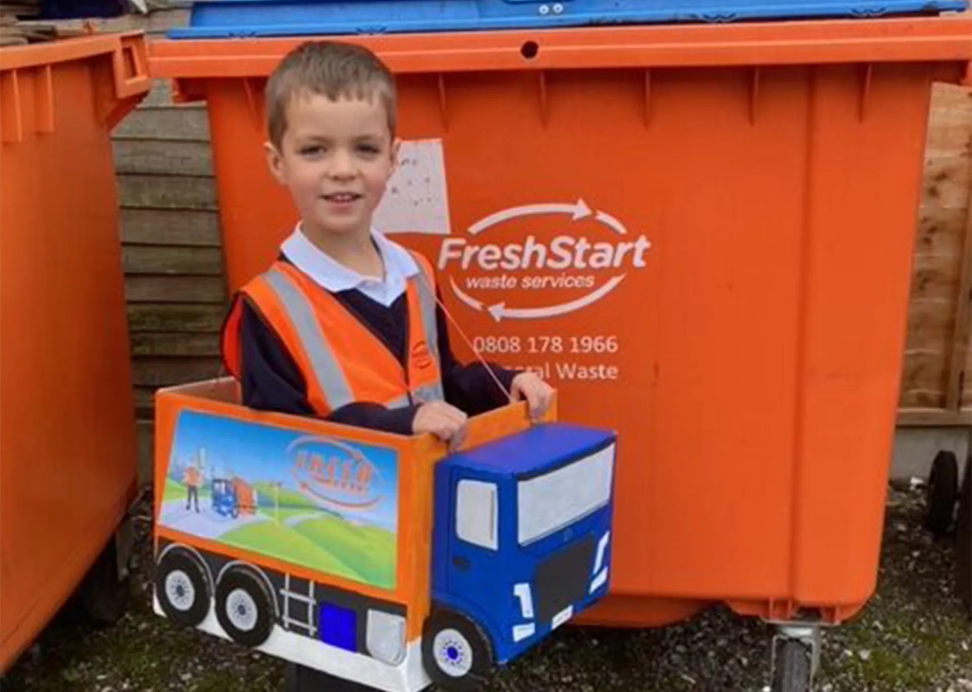 Lucas wants to be a bin man Fresh Start Waste
