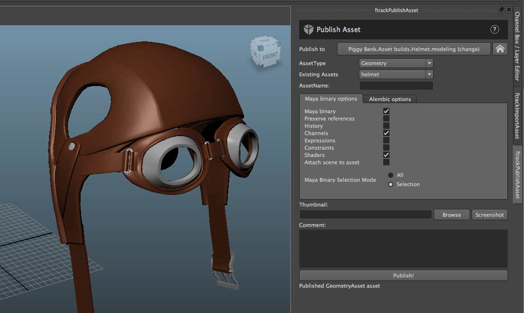Autodesk Maya Publish, edit and write notes with Maya in ftrack ftrack