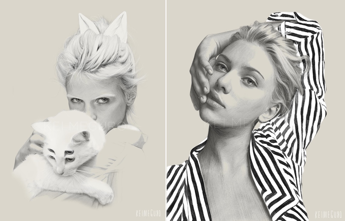 Amazing Pencil Drawings of Fashion Girls by Kei Meguro Media