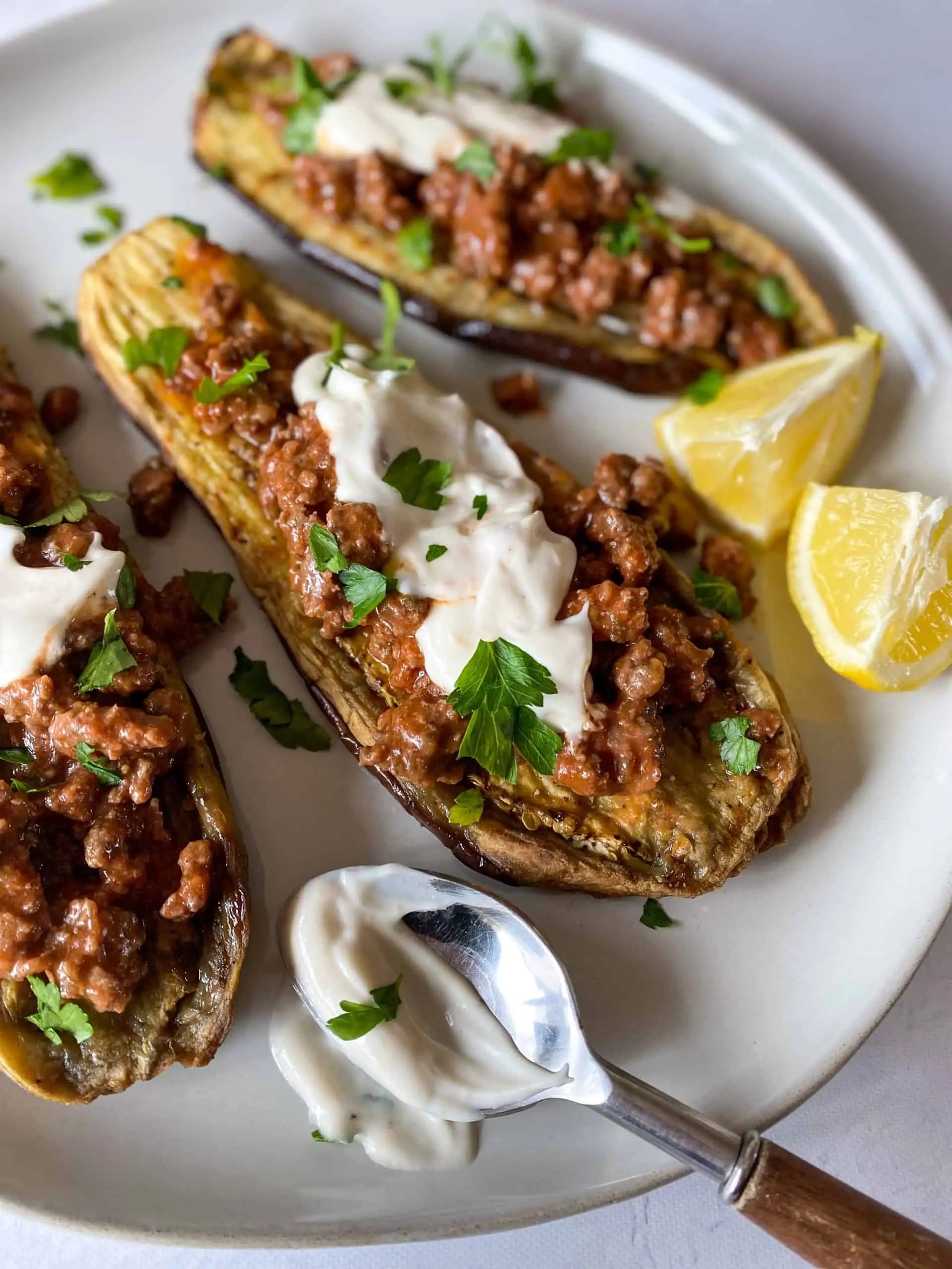 Stuffed Eggplant Boats Fufu's Kitchen