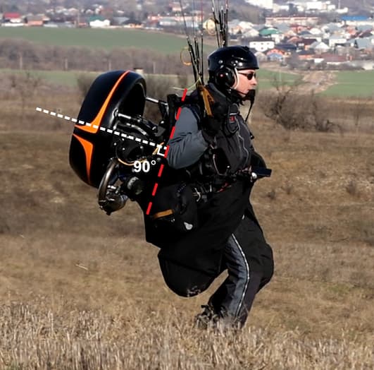 Fulcrum PowerPod paramotor pod harness with a duct fan for free